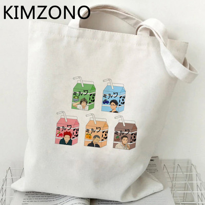 Haikyuu iepirkumu soma bolsa bolsas de tela eko pārtikas preču rokassomiņa pircēja soma sac cabas ecobag tote sac toile