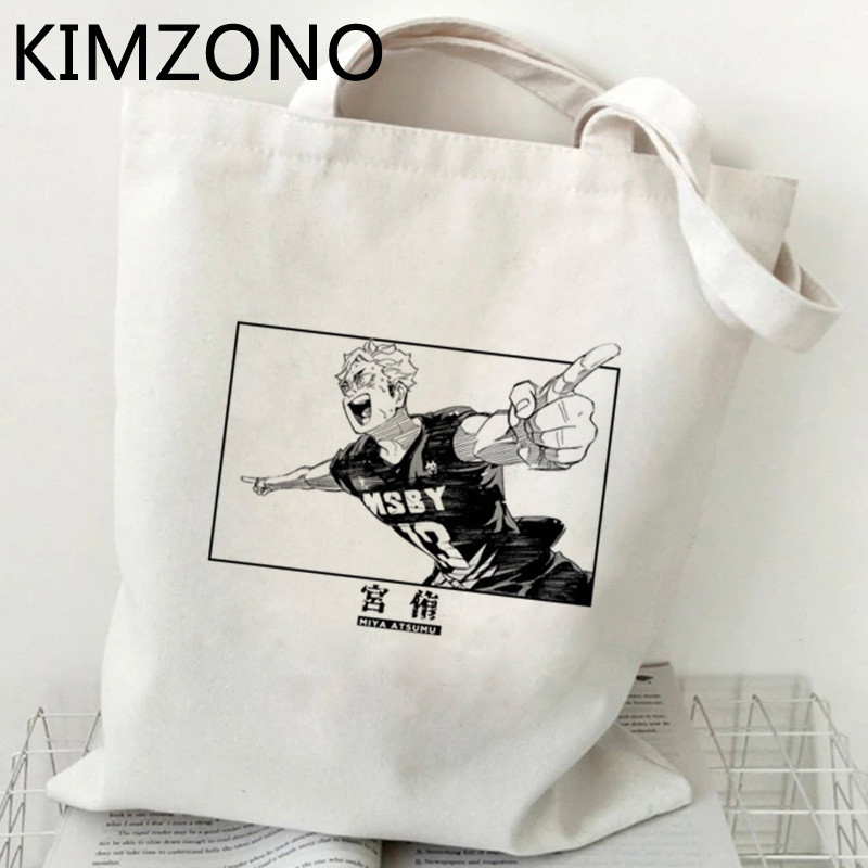 Haikyuu iepirkumu soma bolsa bolsas de tela eko pārtikas preču rokassomiņa pircēja soma sac cabas ecobag tote sac toile