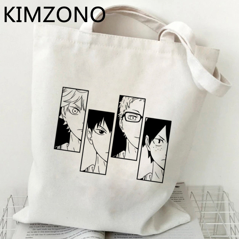 Haikyuu iepirkumu soma bolsa bolsas de tela eko pārtikas preču rokassomiņa pircēja soma sac cabas ecobag tote sac toile