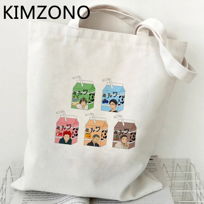 Haikyuu iepirkumu soma bolsa bolsas de tela eko pārtikas preču rokassomiņa pircēja soma sac cabas ecobag tote sac toile
