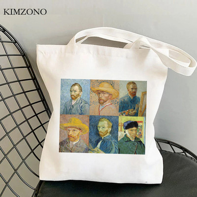 Τσάντα για ψώνια Βαν Γκογκ τσάντα από γιούτα αγοραστής επαναχρησιμοποιήσιμη τσάντα ανακύκλωσης βαμβακερή τσάντα ύφασμα κορδόνι sacola cabas