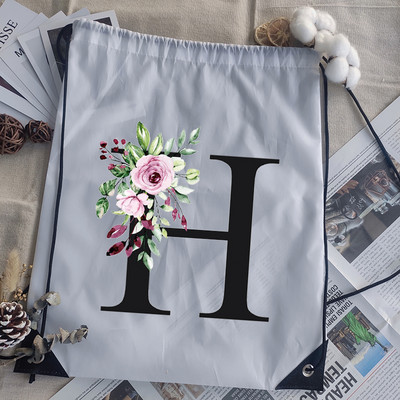 Savelkamās aukliņas soma alfabēta ziedu apdruka bērnu skolas mugursoma vīriešiem sievietēm sporta ūdensizturīgi salokāmi somas jogas somiņa