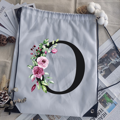 Savelkamās aukliņas soma alfabēta ziedu apdruka bērnu skolas mugursoma vīriešiem sievietēm sporta ūdensizturīgi salokāmi somas jogas somiņa