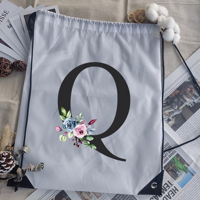 Savelkamās aukliņas soma alfabēta ziedu apdruka bērnu skolas mugursoma vīriešiem sievietēm sporta ūdensizturīgi salokāmi somas jogas somiņa