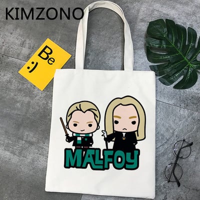 Draco Malfoy bevásárlótáska bolso shopper bolsas de tela újrafelhasználható pamutvászon táska juta bolsa compra bevásárlóruha cabas
