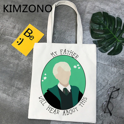 Draco Malfoy bevásárlótáska bolso shopper bolsas de tela újrafelhasználható pamutvászon táska juta bolsa compra bevásárlóruha cabas