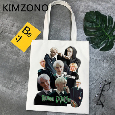 Draco Malfoy bevásárlótáska bolso shopper bolsas de tela újrafelhasználható pamutvászon táska juta bolsa compra bevásárlóruha cabas