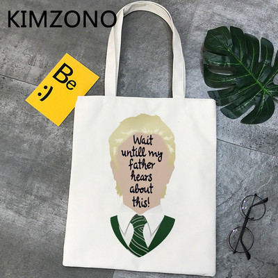 Draco Malfoy bevásárlótáska bolso shopper bolsas de tela újrafelhasználható pamutvászon táska juta bolsa compra bevásárlóruha cabas