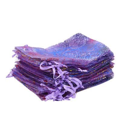 25Pcs/lot 12X9cm Drawstring Vrećice za Božićno pakiranje Coralline Organza Torbica za nakit Vrećica za darove za vjenčanje