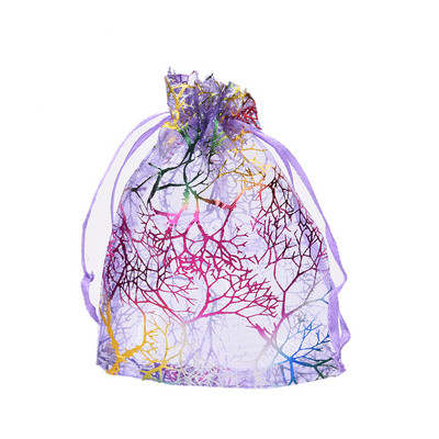 25Pcs/lot 12X9cm Drawstring Vrećice za Božićno pakiranje Coralline Organza Torbica za nakit Vrećica za darove za vjenčanje
