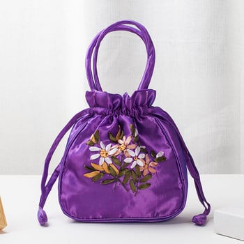 Κεντημένη τσάντα με κορδόνι Γυναικεία τσάντα λουλουδιών έθνικ στυλ Τσάντα κουβά Τσάντα τηλέφωνο Τσάντα τσάντα γυναικεία τσάντα για ψώνια σε κινέζικο στυλ