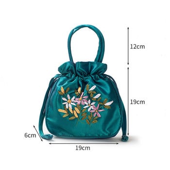 Κεντημένη τσάντα με κορδόνι Γυναικεία τσάντα λουλουδιών έθνικ στυλ Τσάντα κουβά Τσάντα τηλέφωνο Τσάντα τσάντα γυναικεία τσάντα για ψώνια σε κινέζικο στυλ