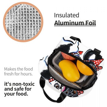 Γαλλικό Kiss Insulated Lunch Tote Τσάντα για Γυναικείες Μπουλντόγκ Dog Lover Φορητό ψυγείο Θερμικό Bento Box Παιδιά Σχολείου