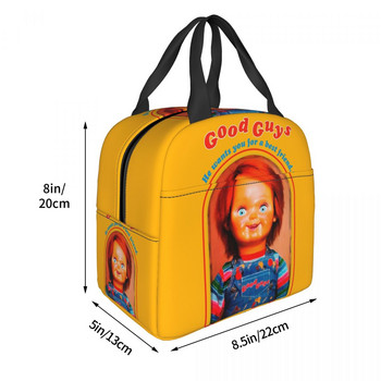 Τσάντες μεσημεριανού γεύματος με μονωμένες ταινίες Chucky ρετρό για ταξίδια σε κάμπινγκ Good Guys Παιχνίδι Αδιάβροχο θερμικό ψυγείο Bento Box Γυναικεία παιδιά