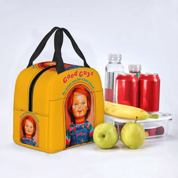 Chucky Retro Movies Изолирани чанти за обяд за къмпинг Пътуване Добри момчета Игра Непропусклив термичен охладител Bento Box Жени Деца