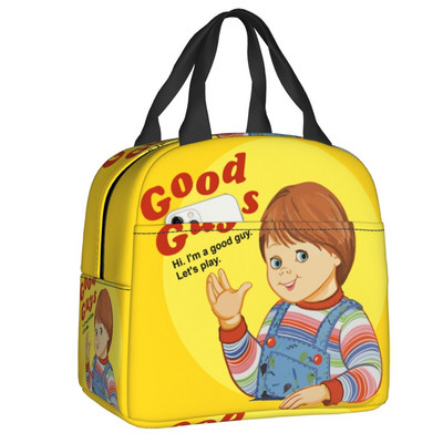 Τσάντες μεσημεριανού γεύματος με μονωμένες ταινίες Chucky ρετρό για ταξίδια σε κάμπινγκ Good Guys Παιχνίδι Αδιάβροχο θερμικό ψυγείο Bento Box Γυναικεία παιδιά