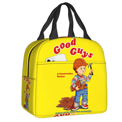 Τσάντες μεσημεριανού γεύματος με μονωμένες ταινίες Chucky ρετρό για ταξίδια σε κάμπινγκ Good Guys Παιχνίδι Αδιάβροχο θερμικό ψυγείο Bento Box Γυναικεία παιδιά