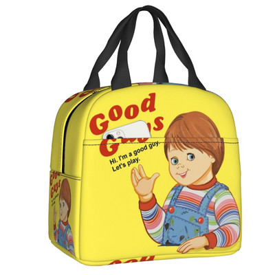 Τσάντες μεσημεριανού γεύματος με μονωμένες ταινίες Chucky ρετρό για ταξίδια σε κάμπινγκ Good Guys Παιχνίδι Αδιάβροχο θερμικό ψυγείο Bento Box Γυναικεία παιδιά