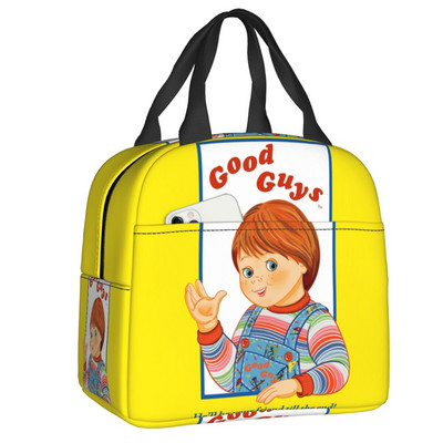 Τσάντες μεσημεριανού γεύματος με μονωμένες ταινίες Chucky ρετρό για ταξίδια σε κάμπινγκ Good Guys Παιχνίδι Αδιάβροχο θερμικό ψυγείο Bento Box Γυναικεία παιδιά