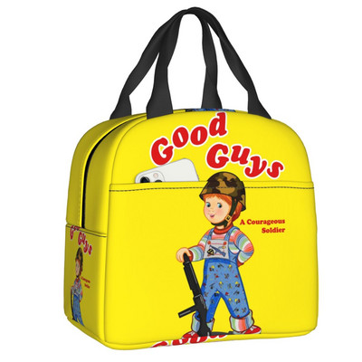 Τσάντες μεσημεριανού γεύματος με μονωμένες ταινίες Chucky ρετρό για ταξίδια σε κάμπινγκ Good Guys Παιχνίδι Αδιάβροχο θερμικό ψυγείο Bento Box Γυναικεία παιδιά