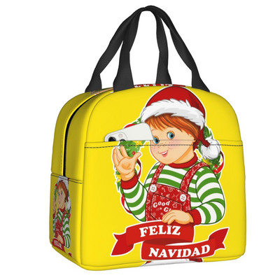 Τσάντες μεσημεριανού γεύματος με μονωμένες ταινίες Chucky ρετρό για ταξίδια σε κάμπινγκ Good Guys Παιχνίδι Αδιάβροχο θερμικό ψυγείο Bento Box Γυναικεία παιδιά