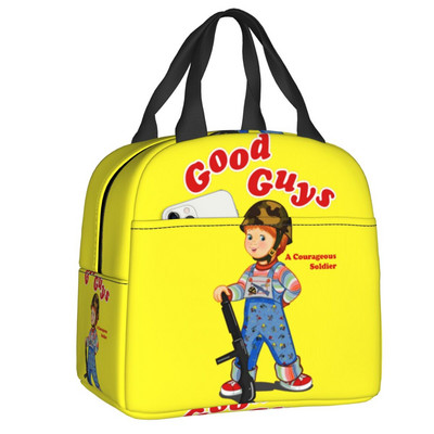 Τσάντες μεσημεριανού γεύματος με μονωμένες ταινίες Chucky ρετρό για ταξίδια σε κάμπινγκ Good Guys Παιχνίδι Αδιάβροχο θερμικό ψυγείο Bento Box Γυναικεία παιδιά
