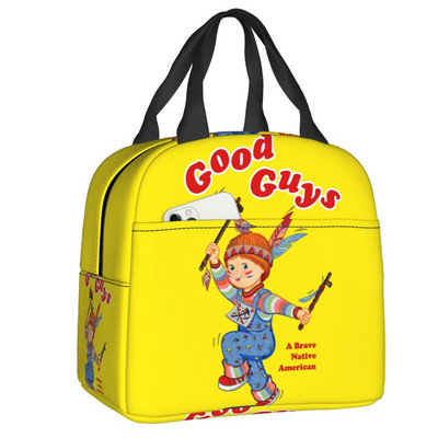 Τσάντες μεσημεριανού γεύματος με μονωμένες ταινίες Chucky ρετρό για ταξίδια σε κάμπινγκ Good Guys Παιχνίδι Αδιάβροχο θερμικό ψυγείο Bento Box Γυναικεία παιδιά