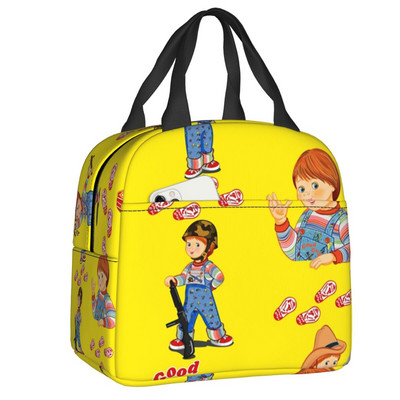 Τσάντες μεσημεριανού γεύματος με μονωμένες ταινίες Chucky ρετρό για ταξίδια σε κάμπινγκ Good Guys Παιχνίδι Αδιάβροχο θερμικό ψυγείο Bento Box Γυναικεία παιδιά