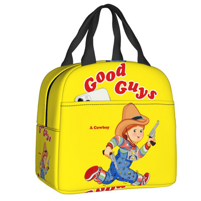 Τσάντες μεσημεριανού γεύματος με μονωμένες ταινίες Chucky ρετρό για ταξίδια σε κάμπινγκ Good Guys Παιχνίδι Αδιάβροχο θερμικό ψυγείο Bento Box Γυναικεία παιδιά