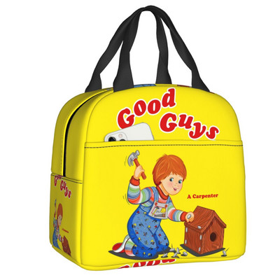 Τσάντες μεσημεριανού γεύματος με μονωμένες ταινίες Chucky ρετρό για ταξίδια σε κάμπινγκ Good Guys Παιχνίδι Αδιάβροχο θερμικό ψυγείο Bento Box Γυναικεία παιδιά