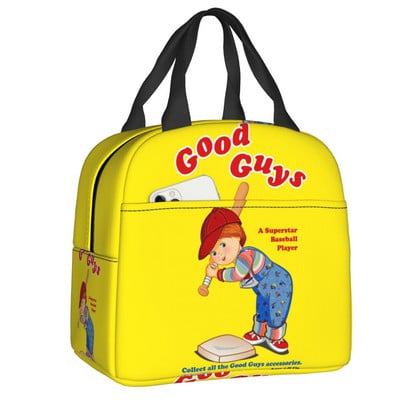 Τσάντες μεσημεριανού γεύματος με μονωμένες ταινίες Chucky ρετρό για ταξίδια σε κάμπινγκ Good Guys Παιχνίδι Αδιάβροχο θερμικό ψυγείο Bento Box Γυναικεία παιδιά