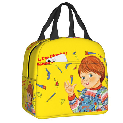 Τσάντες μεσημεριανού γεύματος με μονωμένες ταινίες Chucky ρετρό για ταξίδια σε κάμπινγκ Good Guys Παιχνίδι Αδιάβροχο θερμικό ψυγείο Bento Box Γυναικεία παιδιά