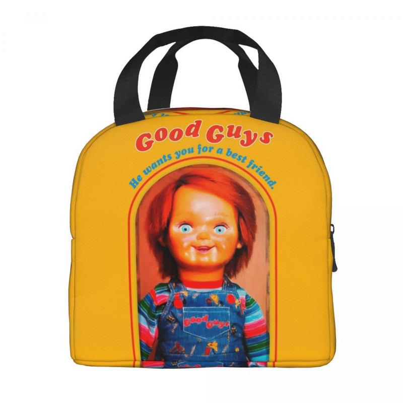 Τσάντες μεσημεριανού γεύματος με μονωμένες ταινίες Chucky ρετρό για ταξίδια σε κάμπινγκ Good Guys Παιχνίδι Αδιάβροχο θερμικό ψυγείο Bento Box Γυναικεία παιδιά