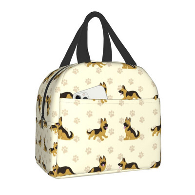 Pomeranski pas s ljetnom vrećicom za ručak izoliranom od lišća za školu, ured, kućne ljubimce, špiceve, termalni hladnjak za ponovno korištenje, Bento kutija, žene, djeca