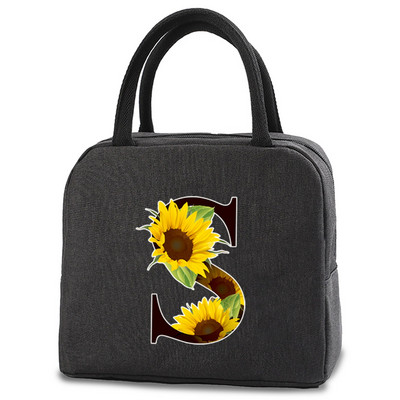 Toplinski izolirana torba Kutija za ručak Torbe za ručak Ženska prijenosna torba za hladnjak Tote Hladnjak Ručne torbice Torba za hranu s printom slova u cvjetnim bojama