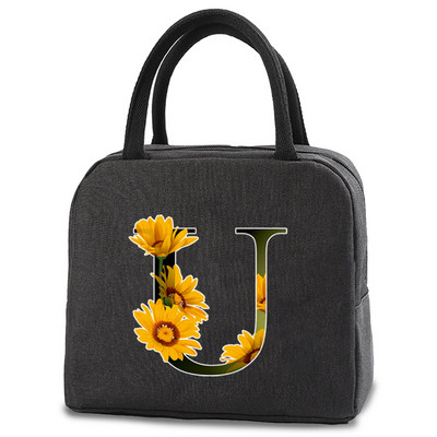 Toplinski izolirana torba Kutija za ručak Torbe za ručak Ženska prijenosna torba za hladnjak Tote Hladnjak Ručne torbice Torba za hranu s printom slova u cvjetnim bojama