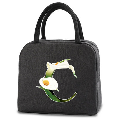 Toplinski izolirana torba Kutija za ručak Torbe za ručak Ženska prijenosna torba za hladnjak Tote Hladnjak Ručne torbice Torba za hranu s printom slova u cvjetnim bojama