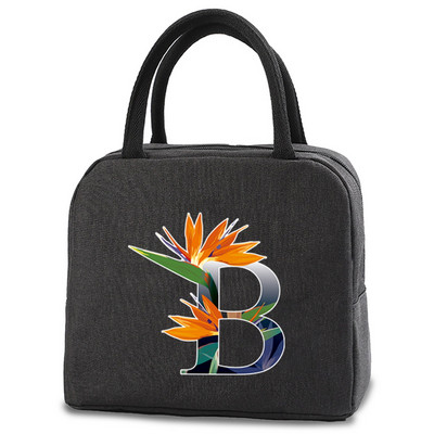 Toplinski izolirana torba Kutija za ručak Torbe za ručak Ženska prijenosna torba za hladnjak Tote Hladnjak Ručne torbice Torba za hranu s printom slova u cvjetnim bojama