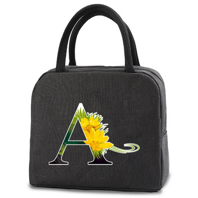 Toplinski izolirana torba Kutija za ručak Torbe za ručak Ženska prijenosna torba za hladnjak Tote Hladnjak Ručne torbice Torba za hranu s printom slova u cvjetnim bojama