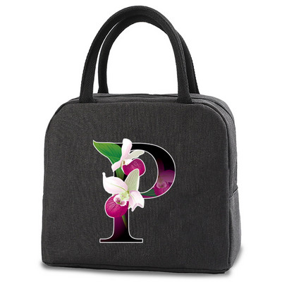 Toplinski izolirana torba Kutija za ručak Torbe za ručak Ženska prijenosna torba za hladnjak Tote Hladnjak Ručne torbice Torba za hranu s printom slova u cvjetnim bojama