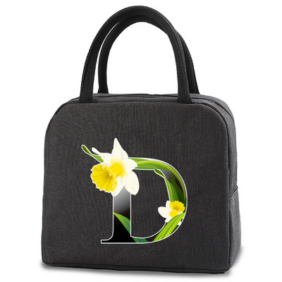 Toplinski izolirana torba Kutija za ručak Torbe za ručak Ženska prijenosna torba za hladnjak Tote Hladnjak Ručne torbice Torba za hranu s printom slova u cvjetnim bojama