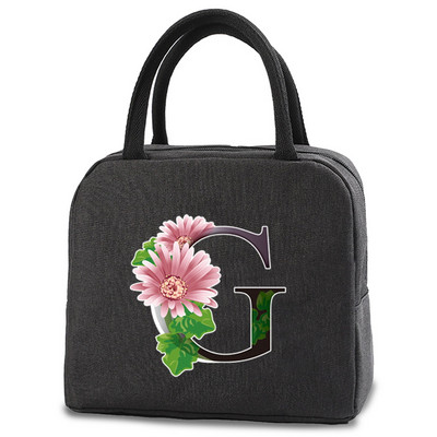 Toplinski izolirana torba Kutija za ručak Torbe za ručak Ženska prijenosna torba za hladnjak Tote Hladnjak Ručne torbice Torba za hranu s printom slova u cvjetnim bojama