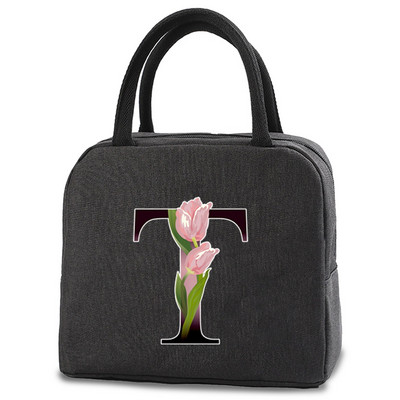 Toplinski izolirana torba Kutija za ručak Torbe za ručak Ženska prijenosna torba za hladnjak Tote Hladnjak Ručne torbice Torba za hranu s printom slova u cvjetnim bojama