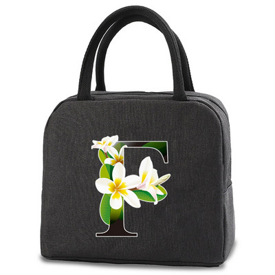 Toplinski izolirana torba Kutija za ručak Torbe za ručak Ženska prijenosna torba za hladnjak Tote Hladnjak Ručne torbice Torba za hranu s printom slova u cvjetnim bojama