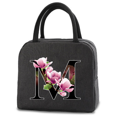 Toplinski izolirana torba Kutija za ručak Torbe za ručak Ženska prijenosna torba za hladnjak Tote Hladnjak Ručne torbice Torba za hranu s printom slova u cvjetnim bojama