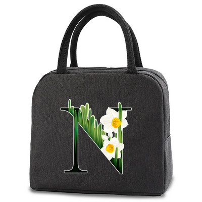 Toplinski izolirana torba Kutija za ručak Torbe za ručak Ženska prijenosna torba za hladnjak Tote Hladnjak Ručne torbice Torba za hranu s printom slova u cvjetnim bojama