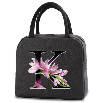 Toplinski izolirana torba Kutija za ručak Torbe za ručak Ženska prijenosna torba za hladnjak Tote Hladnjak Ručne torbice Torba za hranu s printom slova u cvjetnim bojama