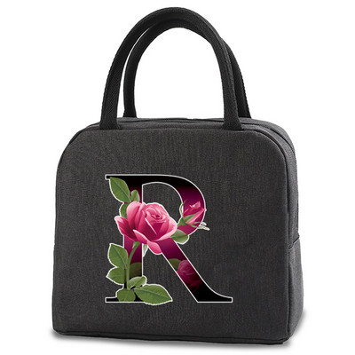 Toplinski izolirana torba Kutija za ručak Torbe za ručak Ženska prijenosna torba za hladnjak Tote Hladnjak Ručne torbice Torba za hranu s printom slova u cvjetnim bojama