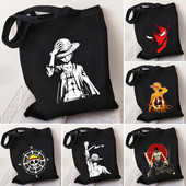 Simpatična anime Monkey D Luffy Roronoa Zoro Jednodijelna ženska platnena torba na rame Ručna torba Tote Eco Shopper Pamučna torba za kupovinu za višekratnu upotrebu