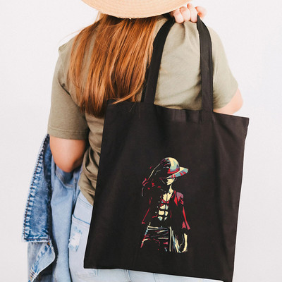Simpatična anime Monkey D Luffy Roronoa Zoro Jednodijelna ženska platnena torba na rame Ručna torba Tote Eco Shopper Pamučna torba za kupovinu za višekratnu upotrebu